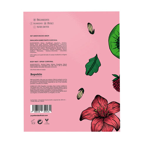Set body mist y emulsión corporal Yuya - "Amor Mucho Amor" body mist y crema Yuya