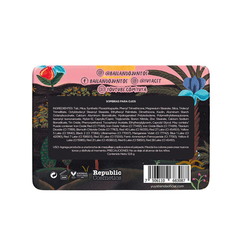 Set de Sombras Edén con 12 tonos Sombras Republic Cosmetics