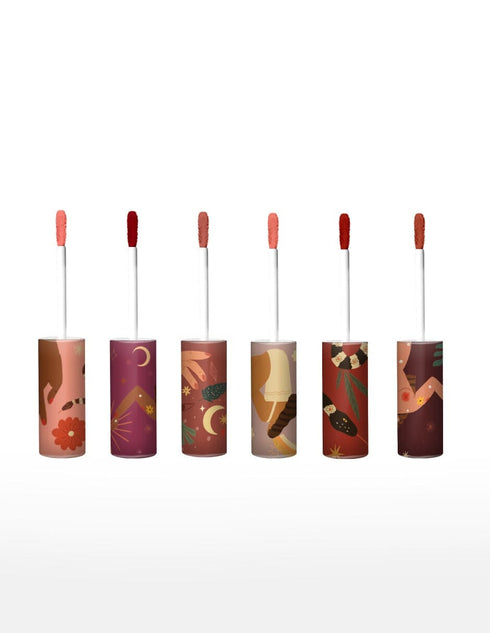 Yuya - Set de 6 labiales Velvet (Binomio, Viaje, Kalon, Quiza, Encuentro, Conmigo), 3g c/u Labial Liquido Yuya