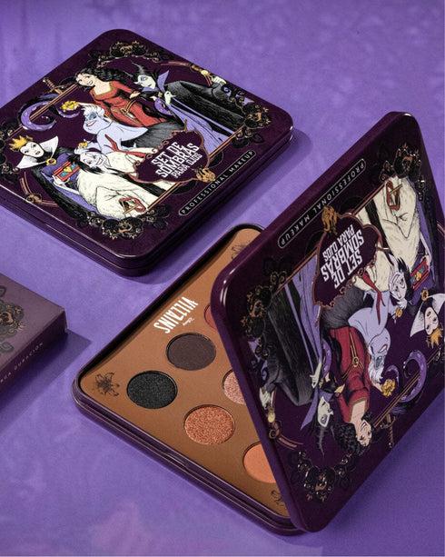 Set de Sombras Metalizadas Villanas (12 Tonos) Labial Liquido Disney