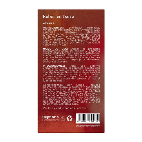 Rubor en Barra Yuya "Azahar" Rubor Yuya