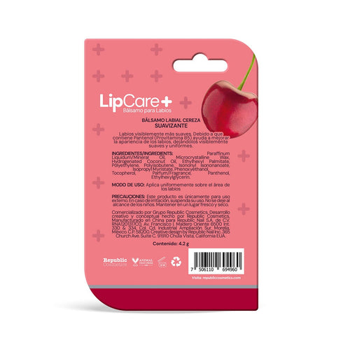 BALSAMO LABIAL LIPCARE+ CEREZA (SUAVIZANTE) Bálsamos labiales Lip Care+
