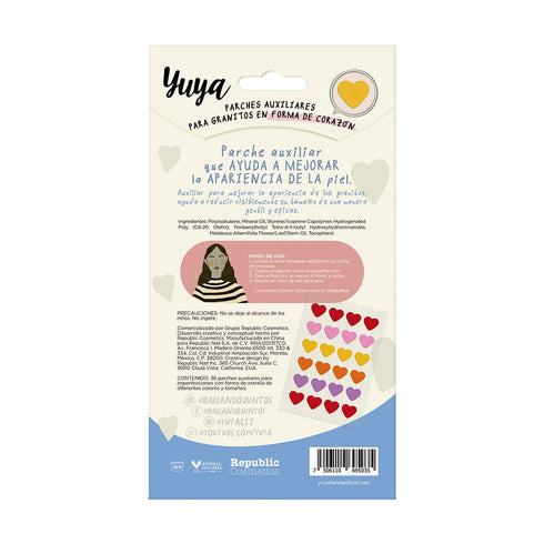 Parche auxiliar para granitos "Corazones" 24 pzas Mascarilla Yuya
