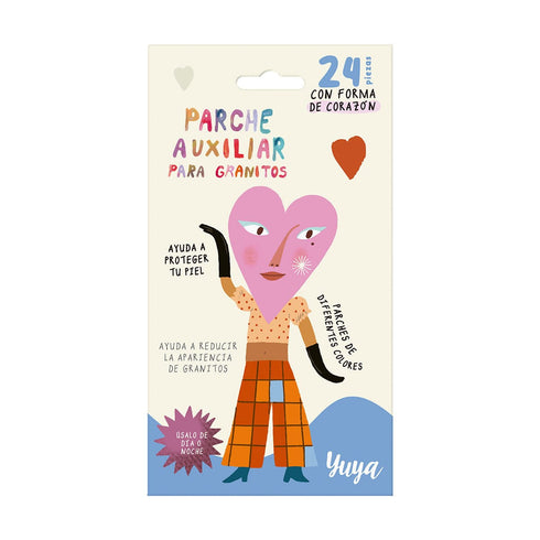 Parche auxiliar para granitos "Corazones" 24 pzas Mascarilla Yuya