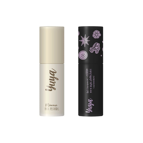 Set edición especial versión mini: Máscara de pestañas 10 aceites naturales negra + gel de cejas Mascara de pestañas Yuya