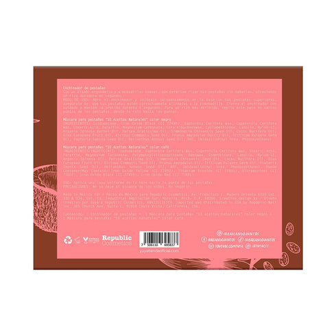 Set Enchinador Borgoña + 1 Máscara de Pestañas “10 Aceites Naturales” Café + 1 Máscara de Pestañas “10 Aceites Naturales” Negra Set de maquillaje Yuya