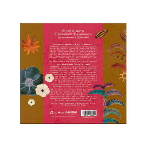 Set Máscara de Pestañas “10 Aceites Naturales” Negra + Labial “Maleza” + Labial “Cometa” Set de maquillaje Yuya
