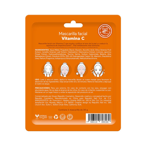 Mascarilla facial "Vitamina C" - glam! by Republic Mascarilla Glam