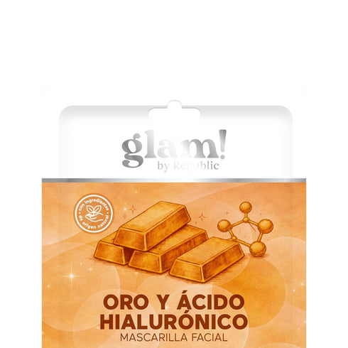 Mascarilla facial "Con Oro y ácido hialurónico" - glam! by Republic Mascarilla Glam