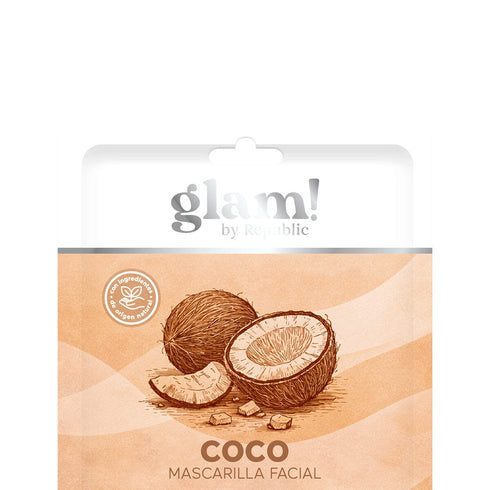 Mascarilla Facial "Extracto de Coco" - glam! by Republic Mascarilla Glam