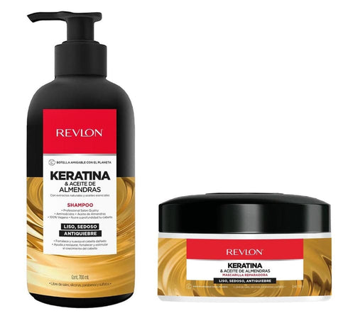 Shampoo + Mascarilla Capilar (Aceite Almendras + Aminoácidos + Keratina Revlon) Tratamiento Capilar Revlon
