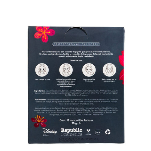 Pack con 12 Beauty Mask Disney Mulan - Pepino Mascarilla Disney