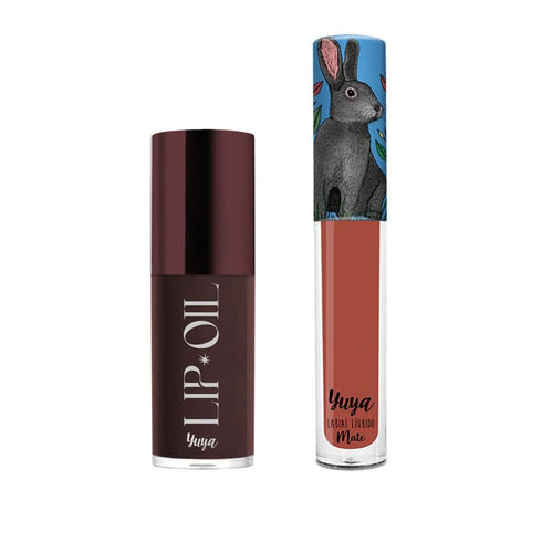 Yuya Labial Liquido Mate "Quédate" + Lip Oil Ceniza Labial Liquido Yuya