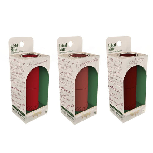 3 Labiales Mate en Barra (Escándalo + Corazonada + Berry Good) Set de maquillaje Yuya