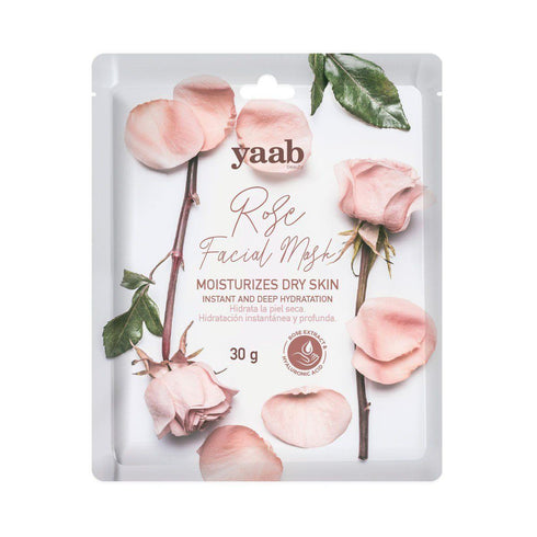 Mascarilla. Mascarilla de extracto de rosas y ácido hialurónico Yaab Beauty by Republic Cosmetics