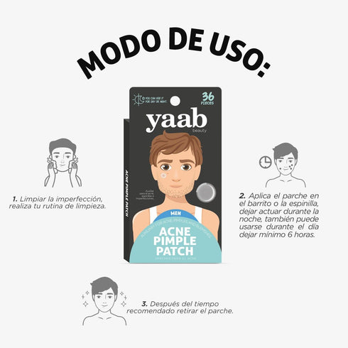 Acne pimple patch hombre Yaab Beauty Cuidado Personal Republic Cosmetics