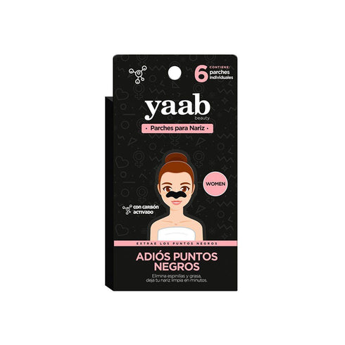 Mascarilla. Parche para nariz con carbón activado para Mujer 6 pzas Yaab Beauty by Republic Cosmetics